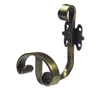 Amig - Colgador de Pared Decorativo Mod.101-120 x 80 x 90 mm - Perfecto para Colgar Abrigos, Ropa y Accesorios - Tipo Gancho - Estilo Forja - De Acero Acabado en Color Cuero
