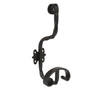 Amig - Colgador de Pared Decorativo Mod.102-210 x 80 x 90 mm - Perfecto para Colgar Abrigos, Ropa y Accesorios - Tipo Gancho - Estilo Forja - De Acero Acabado en Negro