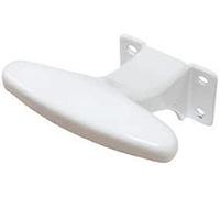 Amig - Colgador para la Ropa con Chapa de Acero Inoxidable Mod.3 - Gancho Atornillable con Tirafondo - Para Paredes o Puertas - Acabado Blanco