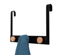 Amig - Colgador para Radiador de Baño - Toallero Negro con Ganchos de Bambú - Perchero sin Taladro - Diseño Moderno y Minimalista