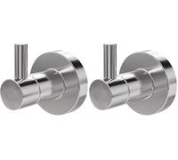 Amig - Colgador toalla baño Mod. Gorliz-5 - Toallero gancho Con tornillos incluidos - 46 x 55 x 52 mm - Acero inoxidable - Plateado - Cromado brillo (Paquete de 2)