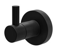 Amig - Colgador toalla baño Mod. Gorliz-5 - Toallero gancho Con tornillos incluidos - 46 x 55 x 52 mm - Acero inoxidable - Negro mate