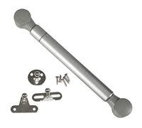 Amig - Compás de Gas para Elevación de Puertas Abatibles de Muebles - Mod.96-247 x 15 mm - Resistencia de carga: 12 kg - Amortiguador para Apertura Descendente sin Impacto - Plateado