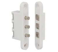 Amig - Conector Pasacorrientes para Puertas con 3 Bornes Mod. 2P - Amperaje Máximo: 2A - 71 x 14 mm - Permite el Paso de la Corriente Mientras la Puerta Está Cerrada - Nylon Blanco