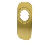 Amig - Embellecedor de Escudos de Seguridad para Cerraduras | Evita rayar la puerta con la llave | Rectangular | Latón cromado | Plateado | Medidas: 165x74mm