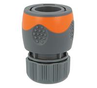 Amig - Empalme Rápido para Manguera - 1/2" - Con Sistema de Anclaje Rápido de Clic - Conexión Rápida y Fácil para Mangueras de Agua de Jardín - Plástico ABS y Goma - Naranja y Gris