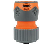 Amig - Empalme Rápido para Manguera - 3/4" - Con Sistema de Anclaje Rápido Mediante Clic - Función Stop de Seguridad - Plástico ABS y Goma - Naranja y Gris