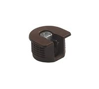 Amig - Enganche de Excéntrica, M6 - Ø 20 x 12,5 mm, 4 Unidades, para Ensamblado de Tableros con Tornillos Modelo 60 de M8, Óptimo para Unión de Estantes y Muebles, Plástico Marrón