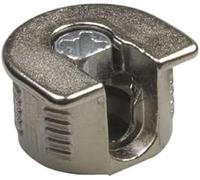 Amig - Enganche de Excéntrica, M6 - Ø 20 x 12,5 mm, 4 Unidades, para Ensamblado de Tableros con Tornillos Modelo 60 de M9, Óptimo para Unión de Estantes y Muebles, Zamak Plateado