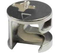 Amig - Enganche de Excéntrica - Metálico - Ø 12 x 10 x 5,5 mm - 4 Unidades - Para Ensamblado de Tableros con Enganche de Excéntrica Modelo 50 - Ideal para Unión de Estantes y Muebles - Zamak Plateado