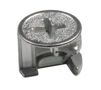 Amig - Enganche de Excéntrica - Metálico - Ø 15 x 12 x 7,5 mm - 4 Unidades - Para Ensamblado de Tableros con Enganche de Excéntrica Modelo 53 - Ideal para Unión de Estantes y Muebles - Zamak Plateado