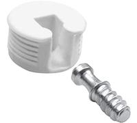 Amig - Enganches de Excéntrica, Incluye Tornillos M6, M6 - Ø 20 x 12 mm, 4 Unidades, para Ensamblado de Tableros, Óptimo para Unión de Estantes y Muebles, Plástico Blanco