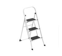 Amig Escalera Plegable 3 Peldaños Acero Blanca 106x72x46 cm