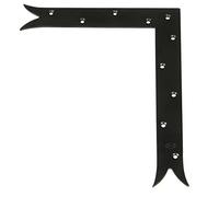 Amig - Escuadra Decorativa - A la Derecha - 300 x 240 x 4 mm - Acabado en Cola de Pez - Estilo Gótico Clásico - Ideal para Decoración o Refuerzo de Contraventanas, Puertas y Muebles - Acero Negro