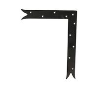Amig - Escuadra Decorativa - A la Izquierda - 300 x 240 x 4 mm - Acabado en Cola de Pez - Estilo Gótico Clásico - Ideal para Decoración o Refuerzo de Contraventanas, Puertas y Muebles - Acero Negro
