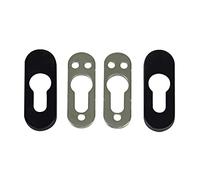 Amig - Escudo de Seguridad con Cuerpo de Acero para Cerraduras Mod. 35-70 x 25 mm - Para Puertas Metálicas - Con Embellecedor de Plástico - Zamak Acabado en Negro