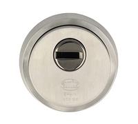 Amig - Escudo de seguridad Mod. 30 - Acero inox 18/8 - Plateado - Anillo exterior macizo - Ø65 mm - Placa antitaladro - Con tornillos y soporte - Para cilindro Europerfil EN1303 - Acero sinterizado