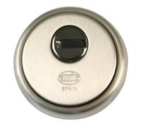 Amig - Escudo de seguridad Mod. 30 - Latón - Plateado - Anillo exterior macizo - Ø65 mm - Con placa antitaladro - Con tornillos y soporte - Para cilindro Europerfil EN1303 - Cuerpo acero sinterizado