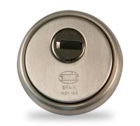 Amig - Escudo de seguridad Mod. 31 - Acero inox 18/8 - Plateado - Anillo exterior hueco - Ø65 mm - Con placa antitaladro - Con tornillos y soporte - Para cilindro Europerfil EN1303 - Acero sinterizado