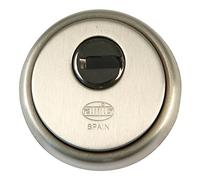 Amig - Escudo Redondo de Seguridad para Cerraduras Mod. 40 | Ø 65 mm | Con Placa Antitaladro y Tuercas Antirrobo | Anillo Exterior Macizo | Latón Cromado Mate