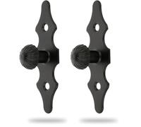 Amig - Escudo Tirador - Fabricado en Acero - Herraje Rústico - Medidas: 92 mm x 30 mm x 1.5 mm - Incluye Tornillería - Ideal para armarios - Acabado: Negro (Paquete de 2)