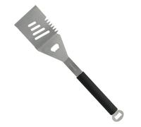 AMIG - Espátula para Barbacoa Fireplus 4 en 1-44,5 cm - Acero Inoxidable - Mango de Silicona - Cortar, Girar y Voltear - Abrebotellas Integrado