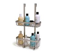 Amig - Estantería de Ducha Colgante - Organizador de Baño con 2 Niveles para Mampara - Cesta Sin Taladro para Gel, Champú y Accesorios de Baño - Acero Inoxidable