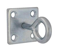 Amig - Gancho de Techo - Anclaje de Pared con Fijación de Tornillo - 50 x 50 x 8 Gancho Ø8 mm - Placa de Ojo - Gancho Cerrado - Placa Fija de Sujeción - Acero Zincado