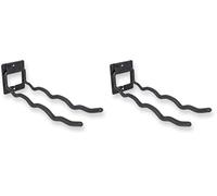 Amig - Gancho Plegables para Colgar Herramientas - Soporte Montaje en Pared - Acero Zincado - Recubrimiento Goma Antideslizante - Capacidad Carga 15kg - Ideal para Bicicletas y Herramientas de Jardín