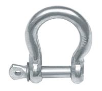 Amig - Grillete Tipo Lira en Forma de Omega y Perno Roscado - Anclaje Multiusos para Conectar con Cables Metálicos, Cadenas o Cuerdas - Acero Galvanizado - Medida: Ø 8 mm - Plateado