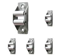 Amig Guía de Acero con Rodillos de Aluminio para Recogedor de Persianas Enrrollables, Pasacintas Sólido y Duradero para Cintas de 22 mm de Ancho, Plateado (Paquete de 5)