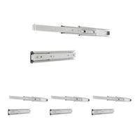 Amig - Guía de Cajón de Extracción Total 300 x 45mm - Rodamientos de Bolas de Acero - Resistencia 30kg - Acero Galvanizado Anticorrosión, Multicolor, 300 x 45 mm, Acero Aleado (Paquete de 4)