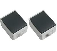 Amig - Interruptor Simple de Sobreponer Mod.3621 Estanco IP54 de Voltaje Máximo 230 V - Pulsador Anti Humedad Apto para Exteriores e Interiores - Ideal para Terrazas, Jardines, Garajes o Trasteros
