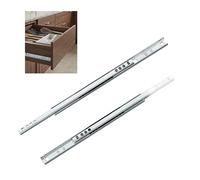 Amig - Juego de 2 Guías Correderas Metálicas - Acero Galvanizado - Para Cajones de Muebles - Extracción Parcial - Resistencia de carga: 15 Kg/Par - Plateado - Medidas: 310 x 17 mm