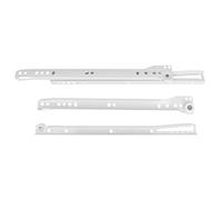 Amig - Juego de 2 Guías Correderas Metálicas con ruedas - Rieles para Cajones de Muebles, Cajoneras o Armarios - Acero - Color Blanco - Resistencia de carga: 18 Kg/Par - Medidas: 400 mm