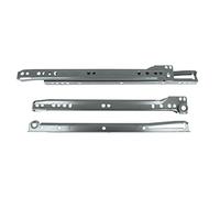 Amig - Juego de 2 Guías Correderas Metálicas con ruedas - Rieles para Cajones de Muebles, Cajoneras o Armarios - Acero - Color Gris metalizado - Resistencia de carga: 18 Kg/Par - Medidas: 500 mm