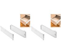 Amig - Juego de 2 Guías Correderas Metálicas Mod.30 con Ruedas y Lateral de Cajón Incluido para Cajones de Muebles, Cajoneras o Armarios - De Acero Acabado en Blanco - Medidas: 86 x 450 mm