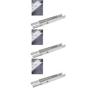 Amig - Juego de 2 Guías Correderas Metálicas para Cajones | Acero | Para Cajones de Muebles, Cajoneras o Armarios | Extracción Parcial | Resistencia de carga: 25 Kg/Par | Medidas: 438 x 27 mm