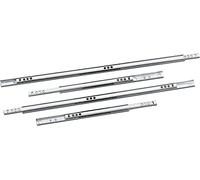 Amig - Juego de 2 Guías Correderas Metálicas para Cajones, Acero, Para Cajones de Muebles, Cajoneras o Armarios, Extracción Parcial, Resistencia de carga: 15 Kg/Par, Medidas: 438 x 17 mm