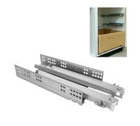 Amig - Juego de 2 guías Correderas Mod.45 de Acero Zincado para Cajones de Muebles, Cajoneras o Armarios, Autocierre y Apertura Push, Resistencia: 25 Kg/Par, Plateado, Medidas: 400 mm