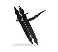 Amig - Juego de 2 Manillas con Placa de Acero - 250 x 28 mm - Negro - Manivelas de Zamak - Cuadradillo de 8 mm - Placa Estrecha sin Muelle