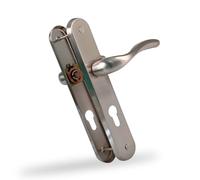 Amig - Juego de Manilla para Puerta - Modelo Lena - Acero - 238 x 40 mm - Bocallave de 8 mm - Color: Cromado mate