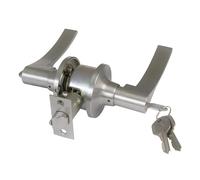 Amig - Juego de manillas de Derecha con picaporte de entrada 60/70 mm incluido - Plateado - Zamak - Maneta ideal para puertas de madera - Incluye 3 llaves - Mod. 710