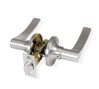 Amig - Juego de Manillas de Paso con Picaporte - Picaporte de Entrada 60/70 mm - para Puertas de madera de 35 a 45 mm - Maneta con Roseta - Regulable y Reversible - Cromado Mate - Zamak - Mod. 711