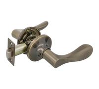 Amig - Juego de manillas - Manillas con picaporte cuadrado - Para puertas de paso - Zamak - Picaporte de entrada 60/70 mm incluido - Para puertas de madera de anchura de 35 a 45 mm -Cuero