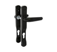 Amig - Juego de manillas para puertas - Manilla con placa estrecha y bocallave para cerradura - diseño moderno y resistente con tornillería incluida - 225 x 30 mm, bocallave 85 mm - Aluminio - Negro