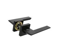 Amig - Juego de Manillas para Puertas - Mod. ZAHORA - 51 x 146 mm - - Aluminio Negro Mate - Con Bocallave - Diseño Elegante y Sencillo - Manija de Agarre Ergonómico