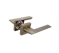 Amig - Juego de Manillas para Puertas - Mod. ZAHORA - 52 x 146 mm - Con Bocallave - Diseño Elegante y Sencillo - Manija de Agarre Ergonómico - Zamak Cuero