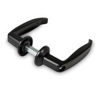 Amig - Juego de Manillas para Puertas Sin Placa - Aluminio - Ideal para Puertas de Interior y Exterior - Medidas: 105 x 40 mm - Grosor máximo de puerta de 45-55 mm - Color: Negro