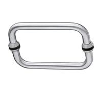 Amig - Juego de Manillones para Cristales Mod.4 de Acero Inoxidable 18/8 - Agarrador o Asa Para Puertas Abatibles o Correderas de Espesor 10-45 mm - Medidas - Asa: Ø19 x 150 mm, Roseta: Ø30 mm